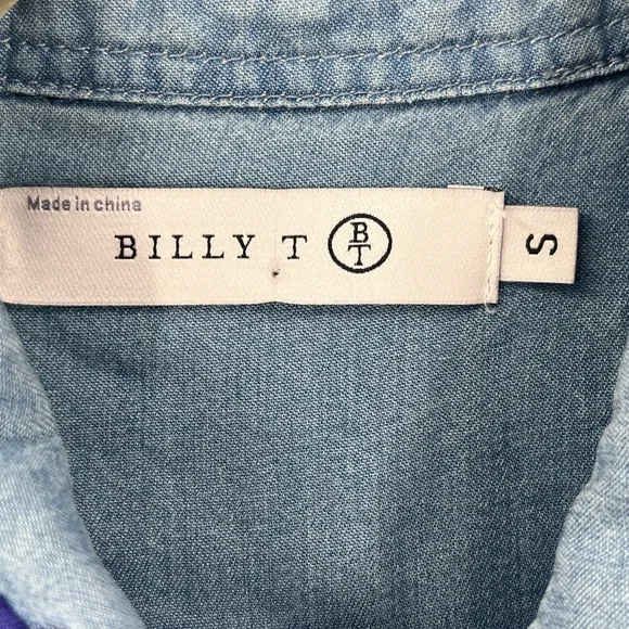 Billy T denim button shirt with embroidered stars. Size small. Gently used. - Picture 3 of 3
